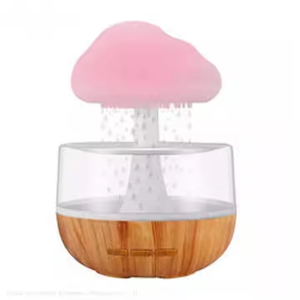 Holzmaserung Wasser tropfen ätherisches Öl Diffusor Dekompression Wolke Regen Ultraschall Luftbe feuchter mit 7 Farben Nachtlicht - Product Image 5
