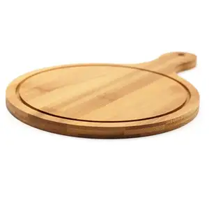 Best Seller Online nuovi prodotti stoviglie in legno all'ingrosso ecologiche servizio colazione grande vassoio per Pizza rotondo in legno