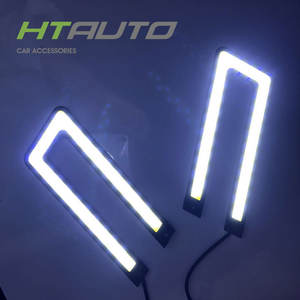 Lámpara antiniebla decorativa para coche, estilo de coche en forma de <span class=keywords><strong>U</strong></span>, luz LED COB blanca de alto brillo, luces de circulación diurna Led en forma de <span class=keywords><strong>U</strong></span> para coche, 2 uds. - Product Image 6