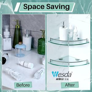Organizador <span class=keywords><strong>de</strong></span> Ducha <span class=keywords><strong>de</strong></span> Esquina <span class=keywords><strong>de</strong></span> Vidrio Templado Wesda, con Borde <span class=keywords><strong>de</strong></span> Acero Inoxidable, Estante <span class=keywords><strong>de</strong></span> <span class=keywords><strong>Baño</strong></span> <span class=keywords><strong>de</strong></span> Vidrio Simple, Repisa <span class=keywords><strong>de</strong></span> Pared - Product Image 2
