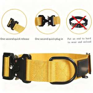 Custom Wholesale Adjustable Luxury Heavy Duty 4cm Nylon <strong>Tactical</strong> <strong>Dog</strong> <strong>Collar</strong> Quick Release with Metal Buckle - Product Image 3