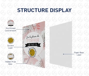 Tarjetas de agradecimiento personalizadas con rascador, tarjetas de <span class=keywords><strong>regalo</strong></span> tipo cupón con rascador y tarjetas de premio con pegatina rascable - Product Image 4