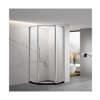 Cabine de douche d'angle de luxe au design moderne, de haute qualité, avec cadre complet et système de douche à jet diamant dissimulé
