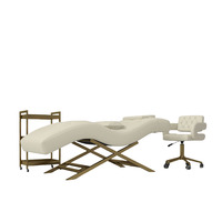 Table électrique moderne de massage de la beauté du visage pliable réglable chaise de lit pour extension de cils avec lumière élégante
