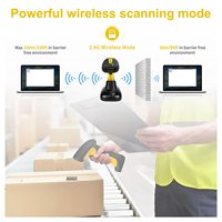 NETUM Lector de código de barras 2D 1D inalámbrico 2600mAh Protección contra caídas Choque a prueba de polvo Manos libres para Windows Mac Android iOS