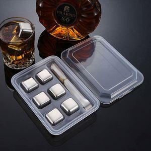 Accesorios de Bar, Piedras Enfriadoras de Acero Inoxidable 304, Cubos de Hielo para Whisky, Cola, Vino y Bebidas, 4/6/8 Piezas, Cubos de Hielo Cuadrados 18/8 - Product Image 3