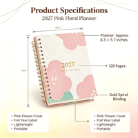 Carnet de notes personnalisable avec impression, anneaux spirales 360 degrés, en plastique métallisé, pour journal intime, usage scolaire, 30 feuilles