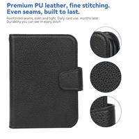Casing HP Kulit PU Mewah untuk iPhone Duo, Dompet Anti-RFID dengan Tempat Kartu Kredit