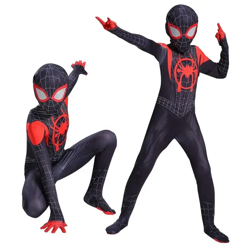 Eddie BlacK Spider Man setelan anak laki-laki karakter Anime pabrik kostum aksi hitam khusus untuk Halloween Superhero Cosplay