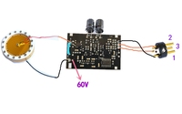 Circuit imprimé de microphone capacitif DIY, tension d'anode 60V, capsule de microphone 34mm