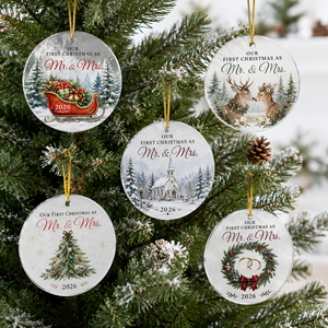 Décoration de Noël suspendue en acrylique pour couple romantique, motif cerf, couronne d'église, arbre, souvenir de mariage 2026, pendentif pour sapin de Noël - Product Image 2