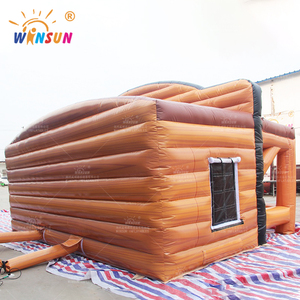 Winsun ngoài trời vui vẻ Inflatable nhà gỗ Inflatable trẻ em Lều Nâu <span class=keywords><strong>log</strong></span> cabin mùa đông nhà cho quyến rũ hộp đêm bên - Product Image 5