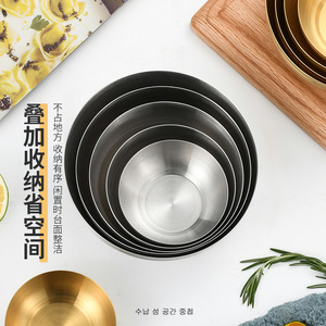304 Stainless Steel Bowl Set Silver And Gold Nesting Bowls For Kitchen Home Use - Product Image 5