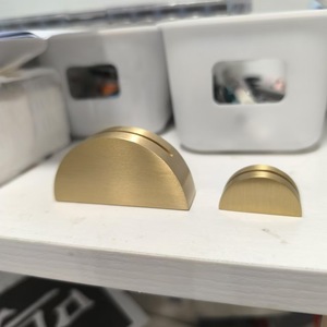 Brass Half Round Card Holder 30mm X 15mm X 12mm Desk <b>Name</b> <b>Tag</b> Stand For Office Display - Product Image 3