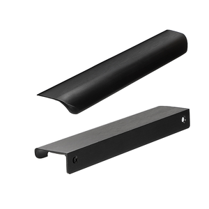 Poignées de meuble longues et durables noires modernes pour armoire de chambre, poignées de porte de placard dissimulées, boutons de tiroir, quincaillerie - Product Image 1