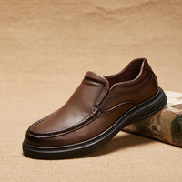 Mocassins pour hommes en cuir de vachette pleine fleur de qualité supérieure, confortables et souples, à semelle épaisse, légers, pour le travail et la marche, toutes saisons