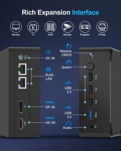 Hystou Intel Core Máy tính để bàn mini công nghiệp PC máy tính miễn phí vận chuyển <span class=keywords><strong>Win</strong></span> 10 Linux CPU N100 4 USB 2 LAN dp HD-MI DDR5 - Product Image 1