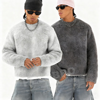 Pull en mohair pour homme avec logo personnalisé OEM, motif jacquard d'hiver, pull tricoté, design de pull, tricot personnalisé