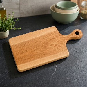 Tabla de Cortar de Madera Rectangular con Asa, Tabla de Cocina con Acabado Natural, Apta para Lavavajillas, Resistente al Moho, con Patas Antideslizantes - Product Image 1