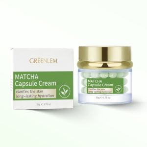 Crema Facial Greenlem Matcha en Cápsulas con Salmón, Centella, Arbutina, Colágeno y Árbol <span class=keywords><strong>de</strong></span> Té para Hidratación Profunda - Product Image 1
