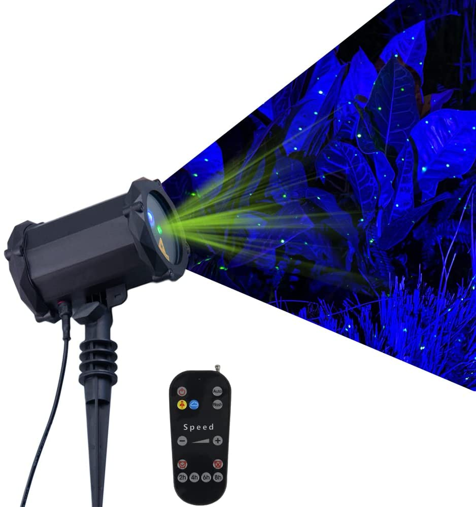 Blue LED Nebula Green Laser Firefly Garden Lights LED Star Projector IP65 Rated Indoor/Outdoor Decorative Lighting for Garden