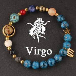 Bracciale Artigianale con Perle di Cristallo Naturale dei Dodici Segni Zodiacali, Pianeti Cosmici, per Turismo e Ricordo, Vendita all'Ingrosso - Product Image 6