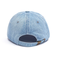 Casquette de baseball unisexe en jean noir délavé, personnalisable avec broderie de lettres et numéros de ville, style vintage, visière souple et incurvée, type Dad Hat