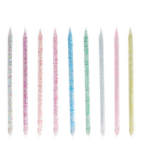 100 pièces/sac réutilisable Double tête cuticule bâton poussoir Nail Art pointillant cristal stylo Premium qualité cristal outil pour Nail Art