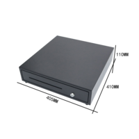 JINGJIE Elektronische Schwarze Verstellbare POS-System-Kassenschublade aus Metall, Smart 7-Fach RJ11 Geldkassette für Supermärkte und Restaurants