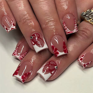 Automne hiver fait à la main français conseils presse sur <span class=keywords><strong>Kit</strong></span> d'<span class=keywords><strong>ongles</strong></span> avec colle et fichier 3D carré acrylique <span class=keywords><strong>faux</strong></span> <span class=keywords><strong>ongles</strong></span> 10 pièces <span class=keywords><strong>ongles</strong></span> faits à la main - Product Image 4