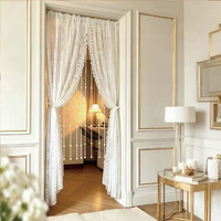 Rideau de porte en dentelle française pour chambre et salon, sans perçage, filtrant la lumière douce, ne bloque pas la lumière naturelle