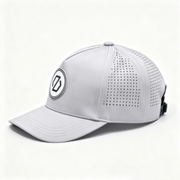 Casquette personnalisée à 5 panneaux, découpe laser, en coton, imperméable, respirante, séchage rapide, avec patch logo, unisexe