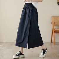 Nouvelle Collection Été 2026 – Jupe-culotte de Travail Chic à Taille Haute et Cordon de Serrage, Coupe Ample, Grande Taille, Kaki – Vente en Gros