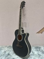 Guitarra Acústica Tamaño Completo, Tapa de Abeto, Diapasón de Palisandro, 6 Cuerdas, Clavijas de Afinación Totalmente Cerradas para Práctica