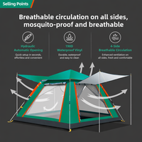 Carpa instantánea para acampar de 3-4 personas - Carpa familiar impermeable de 3000 mm con cubierta para lluvia para senderismo al aire libre en EE. UU. y la UE