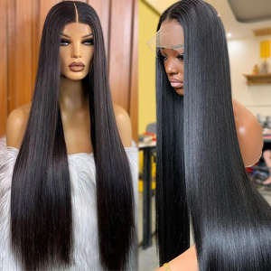 Hd 4 x4 הסגר מבריק מוכן ללכת ללבוש ישר 13 x6 פאות שיער אדם פאות 30 40 אינץ '250% שקוף 13 x4 פאה חזיתית - Product Image 1