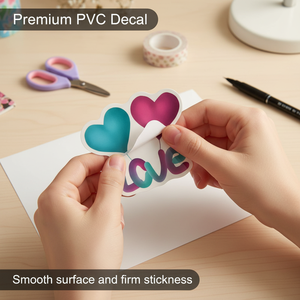 สติกเกอร์รูปหัวใจไล่สีน่ารักปรับแต่งได้ กันน้ำและตกแต่งได้อย่างโรแมนติก เหมาะสำหรับสมุดภาพ - Product Image 4