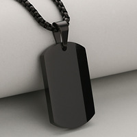 Collier pendentif pour homme tendance en acier inoxydable plaqué or 18 carats, chaîne maille gourmette style militaire pour occasions festives