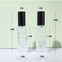 Flacons compte-gouttes cylindriques en verre pour huiles essentielles 10ml 15ml, avec bille roll-on en PP coloré mat, rechargeables, avec bouchon à vis, pour parfum et sérum de soin de la peau
