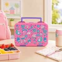 Boîte à lunch pour enfants en plastique alimentaire sans BPA, motif dessin animé football, portable, scellée, compartimentée, anti-fuite, capacité 6L, pour le stockage des aliments