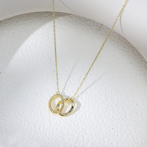 CYNYA Collar <span class=keywords><strong>de</strong></span> <span class=keywords><strong>Plata</strong></span> <span class=keywords><strong>de</strong></span> Ley <span class=keywords><strong>925</strong></span> con Doble Círculo Trenzado, <span class=keywords><strong>Cadena</strong></span> Entrecruzada para Clavícula, para Mujer - Product Image 1