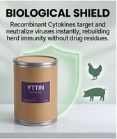 YTIYIN Facteur Immunitaire Antiviral à Large Spectre : Inhibe les Infections Virales chez la Volaille, Accélère la Guérison des Poulets, Canards et Oies