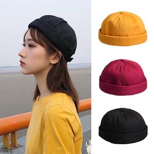 Sangle en cuir réglable MIO Sailor Melon Cap Docker Cap Solid Color Retro Beanie - Product Image 2