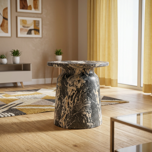 Modern Living Room Center <b>Coffee</b> <b>Table</b> with Stormy <b>Marble</b> Base – <b>Marble</b> Stone Finish Luxury Villa Furniture - Product Image 1