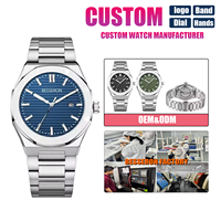 Montre automatique squelette mécanique de luxe pour homme en acier inoxydable, design élégant, pour affaires et mode, OEM ODM
