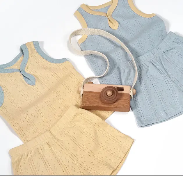2023 Fashion New Sleeveless Vest and Shorts Newborn Baby Clothes Set Newborn Girl Summer Clothing Sets