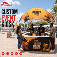 Kiosque de marketing portable FEAMONT avec installation rapide pour événements de rue, stand promotionnel en forme de dôme, affichage pour activation de marque