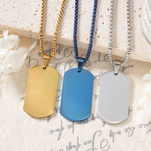 สร้อยคอจี้สแตนเลสสตีลหรูหราเรียบง่าย สามสี ขายส่ง - Product Image 3