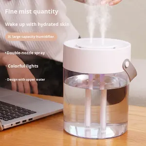 2025 nuevo modelo de gran capacidad de doble pulverización de plástico <span class=keywords><strong>humidificador</strong></span> ultrasónico USB Materno <span class=keywords><strong>Infantil</strong></span> hidratación silenciosa Digital inteligente - Product Image 2