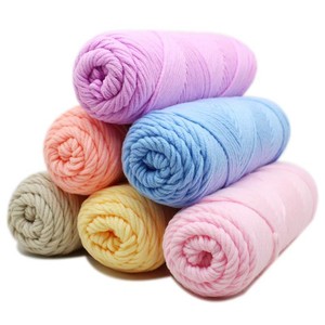 Minnaar Katoenen Korea Wollen Muts Sjaal Handgeweven Geverfd Patroon Hoge Vasthoudendheid Dik 8 Melk Katoenen Baby Sweater Wollen Tapijt Lijn Dolly - Product Image 2